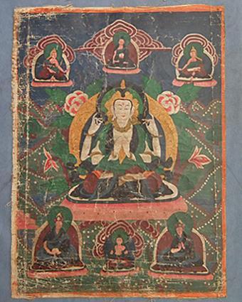 Antique Tibetan Thangka Thanka Avalokiteshvara Buddha Tangka 18th 19th c