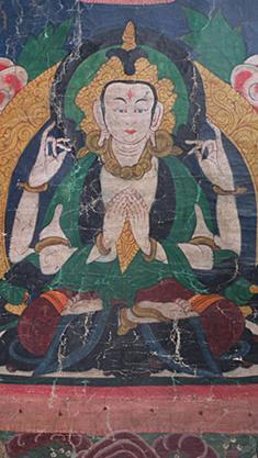Antique Tibetan Thangka Thanka Avalokiteshvara Buddha Tangka 18th 19th c