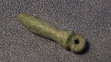 Ancient Egyptian blue faience Wadj Papyrus Amulet Late Dynastic Period 26th Dynasty 664-525 BC