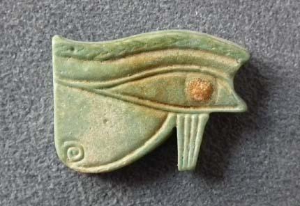 Ancient Egyptian Faience Amulet Eye of Horus UZAT Wadjet Eye 664-525 BC