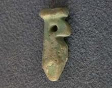 Ancient Egyptian Wadj Papyrus Amulet Blue Faience 26th Dynasty