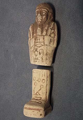 Authentic Ancient Egyptian White Faience Shabti Ushabti Hieroglyphic Inscription 1550-712 BC