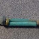 Ancient Egyptian Blue Faience Necklace with God Shu Amulet