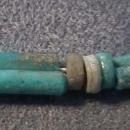 Ancient Egyptian Blue Faience Necklace with God Shu Amulet