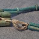 Ancient Egyptian Blue Faience Necklace with God Shu Amulet
