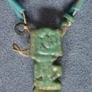 Ancient Egyptian Blue Faience Necklace with God Shu Amulet