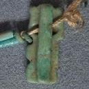 Ancient Egyptian Blue Faience Necklace with God Shu Amulet