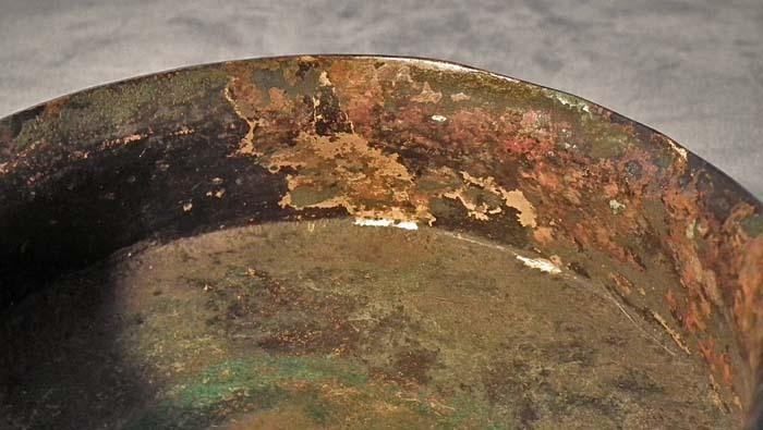 Ancient Greek Bronze Bowl with Traces of Gold Gilding 5th c BC