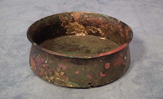Ancient Greek Bronze Bowl with Traces of Gold Gilding 5th c BC