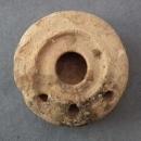 Ancient Imperial Roman Terracotta Oil Lamp with Three Flames Nozzles 1st–4th Century AD