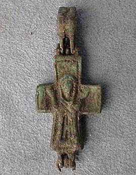 Authentic 9th-12th century AD Antique Byzantine Bronze Pectoral Reliquary Cross