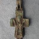 Authentic 9th-12th century AD Antique Byzantine Bronze Pectoral Reliquary Cross