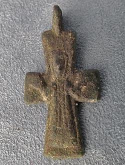 Authentic Antique Byzantine Bronze Cross circa 9th-12th century AD