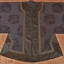 Antique Chinese Qing Dynasty Robe Navy Blue Silk with Dragon & Phoenix