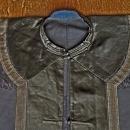 Antique Chinese Qing Dynasty Robe Navy Blue Silk with Dragon & Phoenix