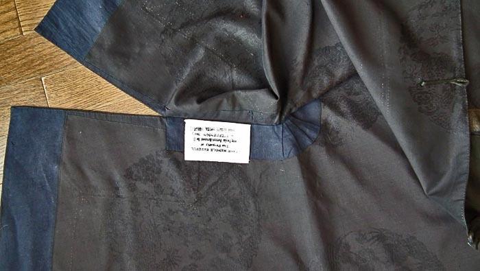 Antique Chinese Qing Dynasty Robe Navy Blue Silk with Dragon & Phoenix