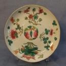 Antique Chinese Famille Rose Hand Painted Enameled Plate Qing Dynasty 19th C