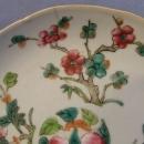Antique Chinese Famille Rose Hand Painted Enameled Plate Qing Dynasty 19th C