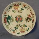Antique Chinese Famille Rose Hand Painted Enameled Plate Qing Dynasty 19th C