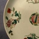 Antique Chinese Famille Rose Hand Painted Enameled Plate Qing Dynasty 19th C