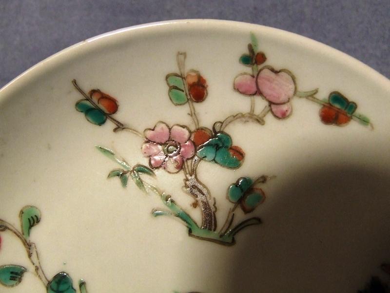 Antique Chinese Famille Rose Hand Painted Enameled Plate Qing Dynasty 19th C