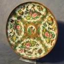 Antique Chinese Hand Painted Famille Rose Enameled Plate Qing Dynasty 19th C