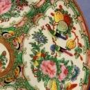 Antique Chinese Hand Painted Famille Rose Enameled Plate Qing Dynasty 19th C