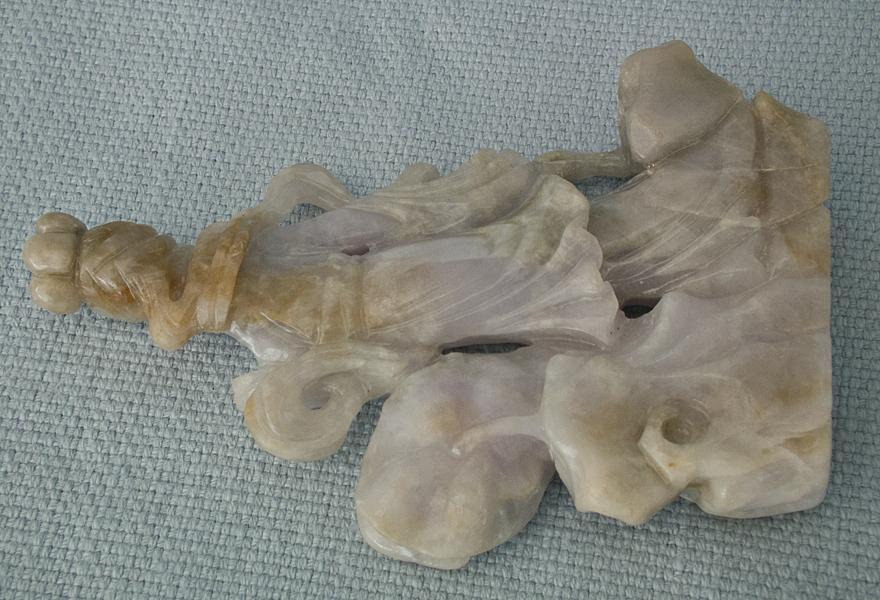SOLD Antique Chinese 19th century Qing Dynasty Carved Jade Jadeite Statue Lady Figurine
