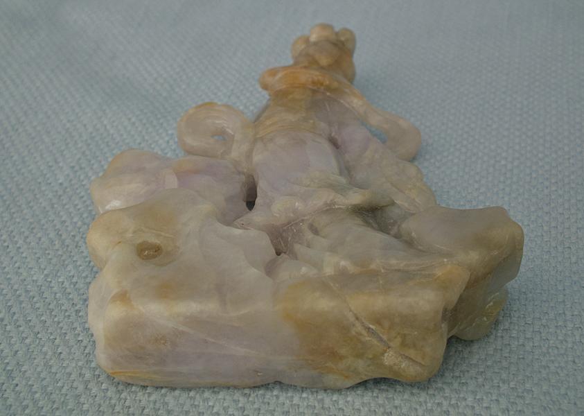 SOLD Antique Chinese 19th century Qing Dynasty Carved Jade Jadeite Statue Lady Figurine