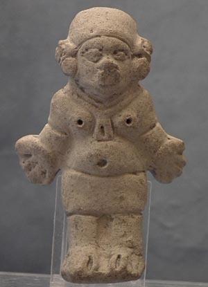 Antique Pre-Columbian Jama - Coaque Ceramic Female Figure 300 BC- 400AD