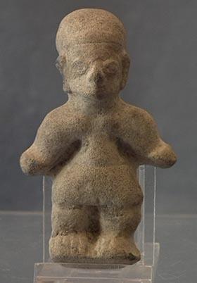 Antique Pre-Columbian Jama-Coaque Female Ceramic Figure 300 BC-400 AD