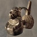 Antique Pre-Columbian Moche Ceramic Figural Whistling Vessel