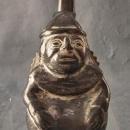 Antique Pre-Columbian Moche Ceramic Figural Whistling Vessel