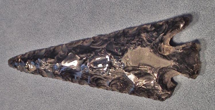 Antique Mayan Obsidian Spear Point Blade Late Classic ca. AD 550-950