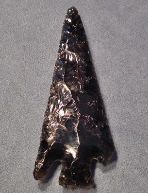 Antique Mayan Obsidian Spear Point Blade Late Classic ca. AD 550-950