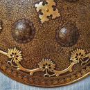 Antique Islamic Indo Persian Gold Inlaid Steel Shield Dhal Separ 18th c Mughal India