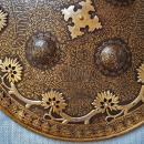 Antique Islamic Indo Persian Gold Inlaid Steel Shield Dhal Separ 18th c Mughal India