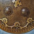 Antique Islamic Indo Persian Gold Inlaid Steel Shield Dhal Separ 18th c Mughal India