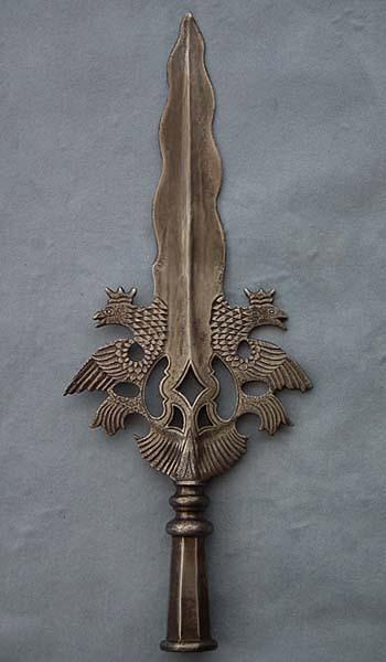 Antique 18th c Saxon Polish Swiss Guards Partisan King Augustus II Augustus III