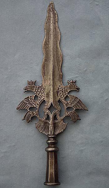 Antique 18th c Saxon Polish Swiss Guards Partisan King Augustus II Augustus III