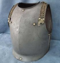 SOLD Antique 19th c French Cavalry Cuirassier Armor Cuirass Breast plate Back plate