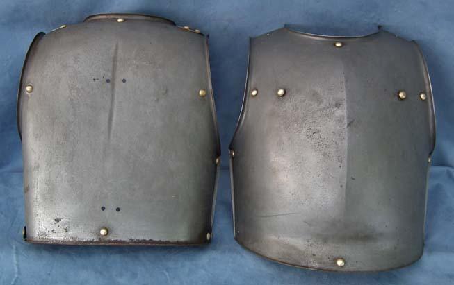SOLD Antique 19th c French Cavalry Cuirassier Armor Cuirass Breast plate Back plate