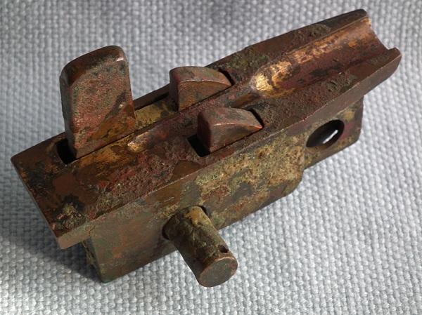 Ancient Chinese Han Dynasty BC 206-AD 220 Gold Overlaid Bronze Crossbow Mechanism