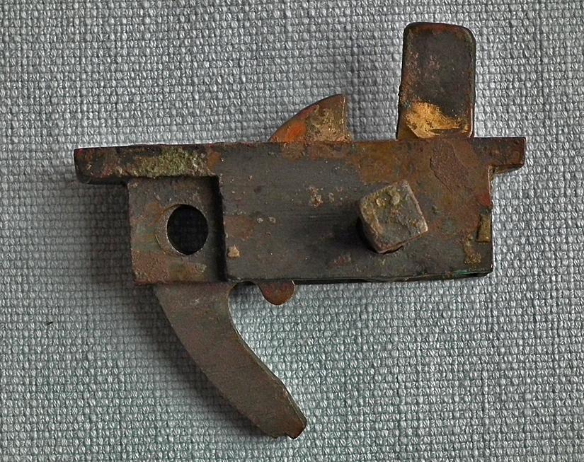 Ancient Chinese Han Dynasty BC 206-AD 220 Gold Overlaid Bronze Crossbow Mechanism