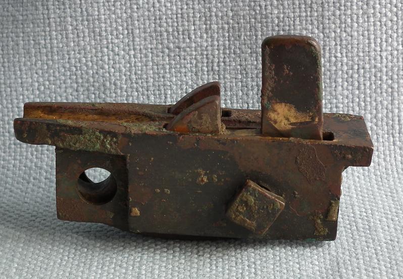 Ancient Chinese Han Dynasty BC 206-AD 220 Gold Overlaid Bronze Crossbow Mechanism