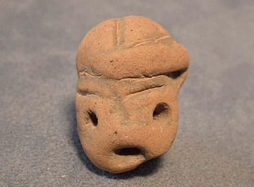 Antique Pre-Columbian Mayan Terracotta Small Head Circa 200 AD to 600 AD