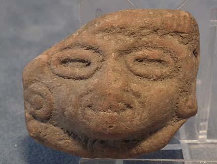 Antique Terracotta Head fragment Pre-Columbian Mayan 500-900 AD