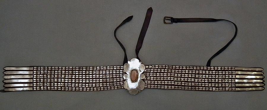Antique Russian Islamic Turcoman Tekke Silver Mounted Turkmen Horse trapping Neckband