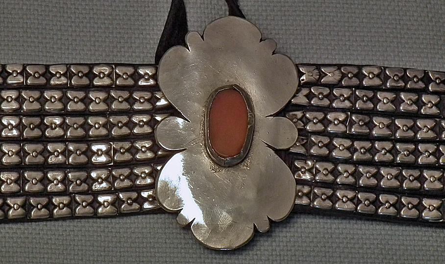Antique Russian Islamic Turcoman Tekke Silver Mounted Turkmen Horse trapping Neckband