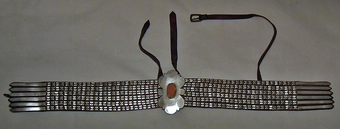 Antique Russian Islamic Turcoman Tekke Silver Mounted Turkmen Horse trapping Neckband